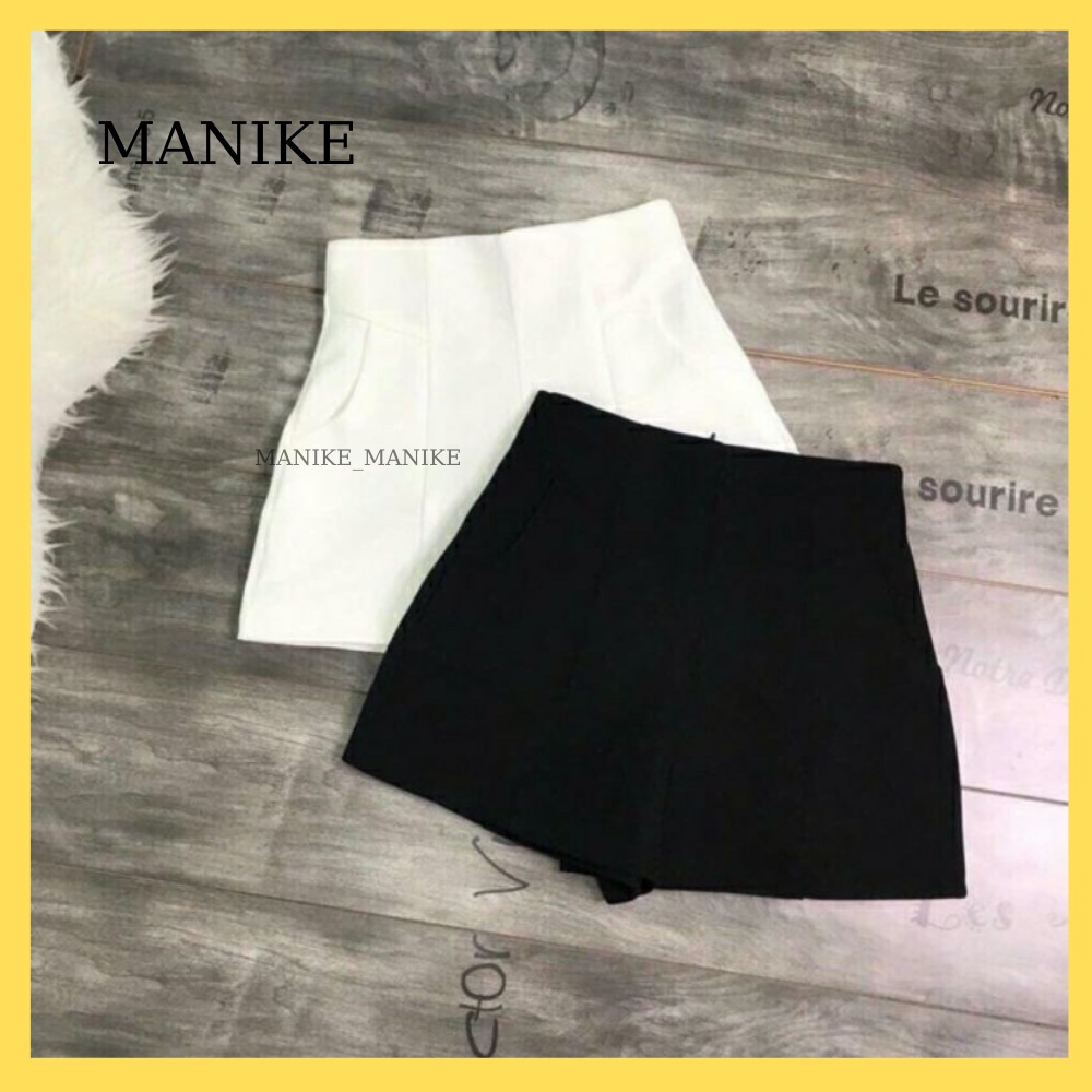 Quần Short Nữ Manike  Bigsize, Quần Đùi Cạp Cao Hack Dáng Ống Rộng Mặc Nhà Đi Chơi