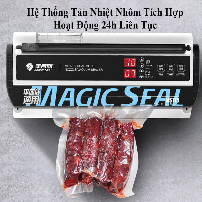 Máy Hút Chân Không Magic Ms175 Không Kén Túi, Ép Chân Không Thực Phẩm Dày Dặn 8mm Cho Gia Đình, Hộ Kinh Doanh Bền Bỉ