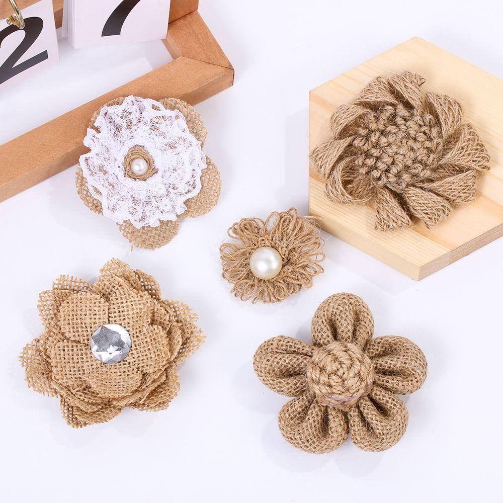 1 Bó Hoa Hồng Handmade Bằng Vải Bố Và Vải Bố Dùng Trang Trí Tiệc Cưới