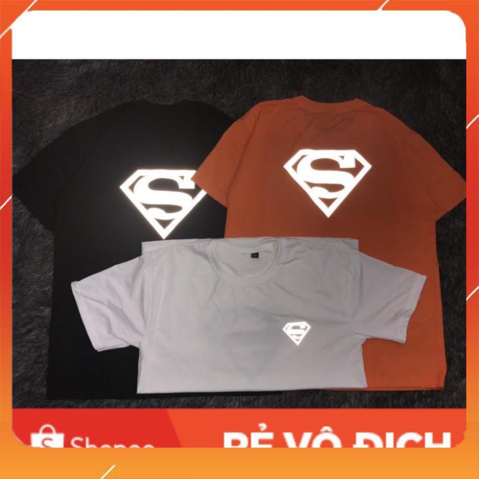 ÁO THUN TAY LỠ PHẢN QUANG UNISEX SUPERMAN HAI MÀU ĐEN TRẮNG CHẤT ĐẸP CAO CẤP