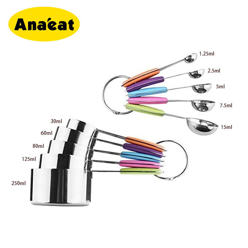 Bộ 10 Muỗng ANAEAT Đo Lường Nguyên Liệu Bằng Thép Không Gỉ