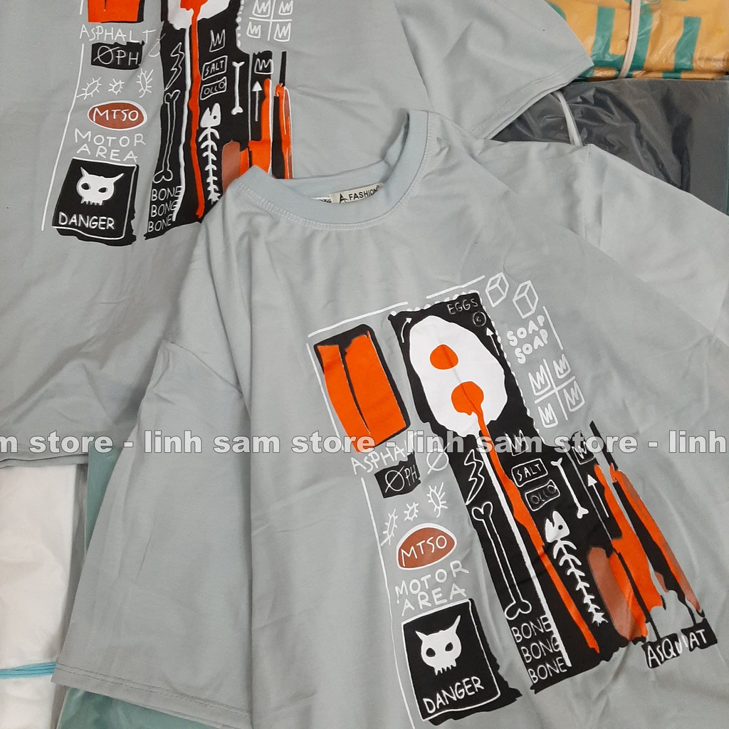 Áo thun nam nữ tay lỡ SAM CLO phông form rộng dáng Unisex, mặc cặp, nhóm, lớp in hình TRỨNG ỐP LA chữ DANGER | BigBuy360 - bigbuy360.vn