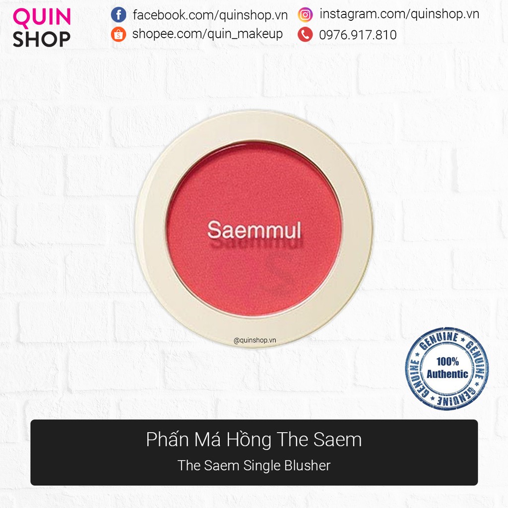 [Quinshop.vn] Phấn Má Hồng Siêu Mịn The Saem Single Blusher