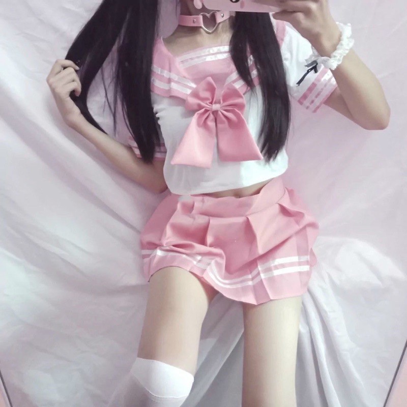 Set cosplay nữ sinh Hồng xinh xắn. SHIP HOẢ TỐC TPHCM. Đồ ngủ cosplay sexy ThaoBonita | BigBuy360 - bigbuy360.vn