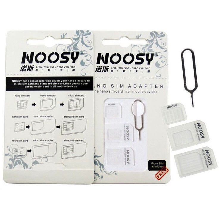 Bộ chuyển đổi SIM Noosy MicroSIM NanoSIM Adapter (Vỉ 3c=19k)