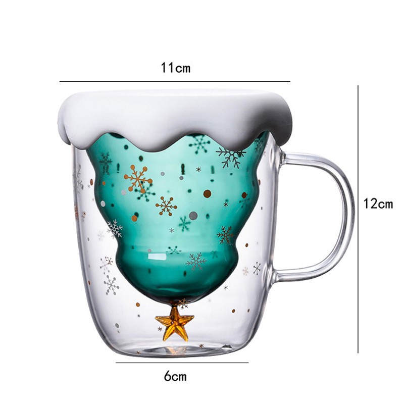 Ly thủy tinh cây thông giáng sinh siêu đẹp cao cấp kèm nắp