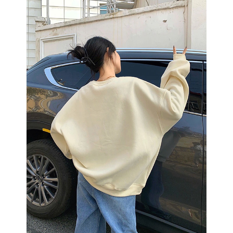 Áo NRVP tay dài oversize in họa tiết phong cách Hàn Quốc thời trang cho nam và nữ