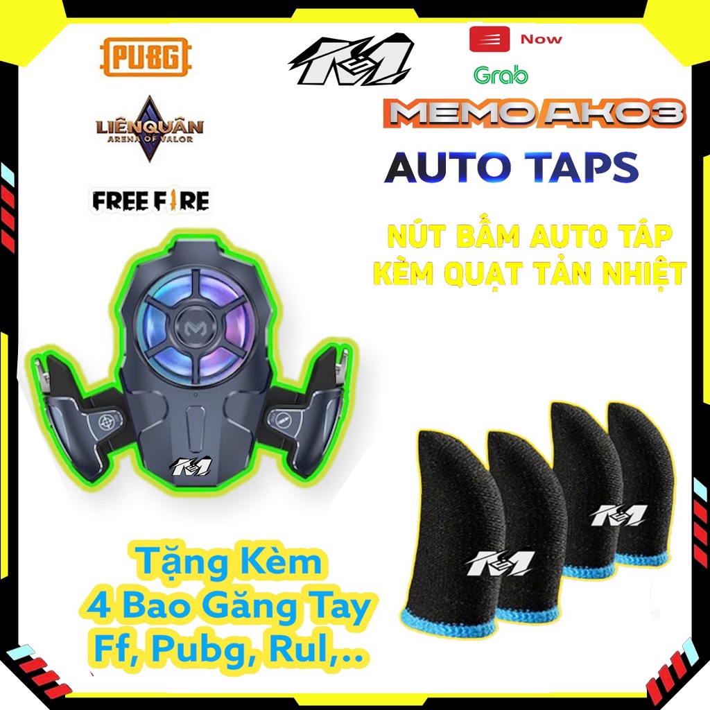 Nút bắn auto táp MEMO AK03 - kèm quạt tản nhiệt chơi PUBG, Free Fire.. Mobile - Phụ kiện hỗ trợ chơi game Gaming.