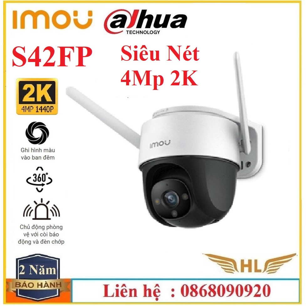 Camera Wifi Không Dây Xoay 360 Ngoài Trời Imou S22FP Full HD1080P Màu Đêm Đàm Thoại 2 Chiều, Imou A22EP- Hàng Chính Hãng