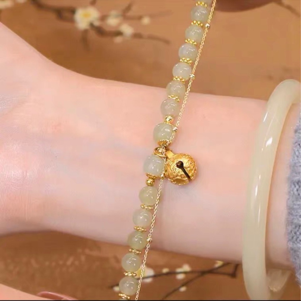 Vòng Đeo Tay Chuỗi Hạt Đá Ngọc Bích Thời Trang Phong Cách Hàn Quốc