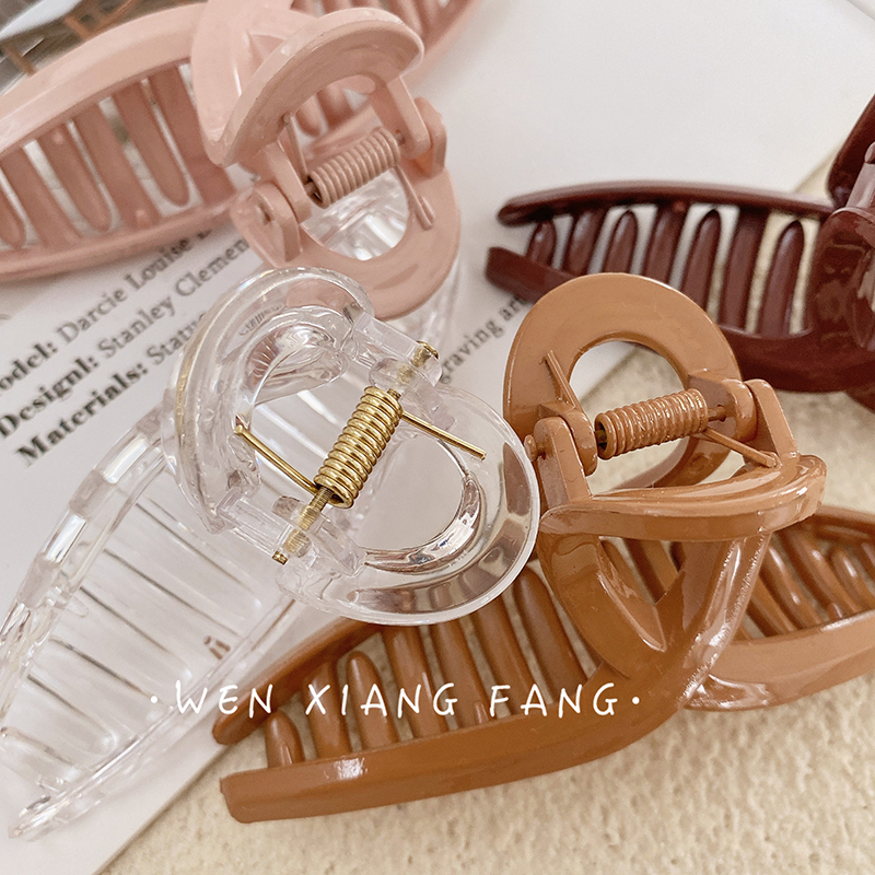 Kẹp Càng Cua Màu Trơn Phong Cách Hàn Quốc Cho Nữ