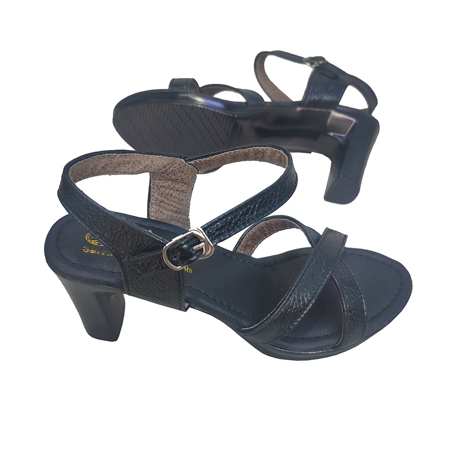 Giày Sandal nữ cao gót 7cm TiTi ĐÔ thời trang da bò thật cao cấp DNU2130a