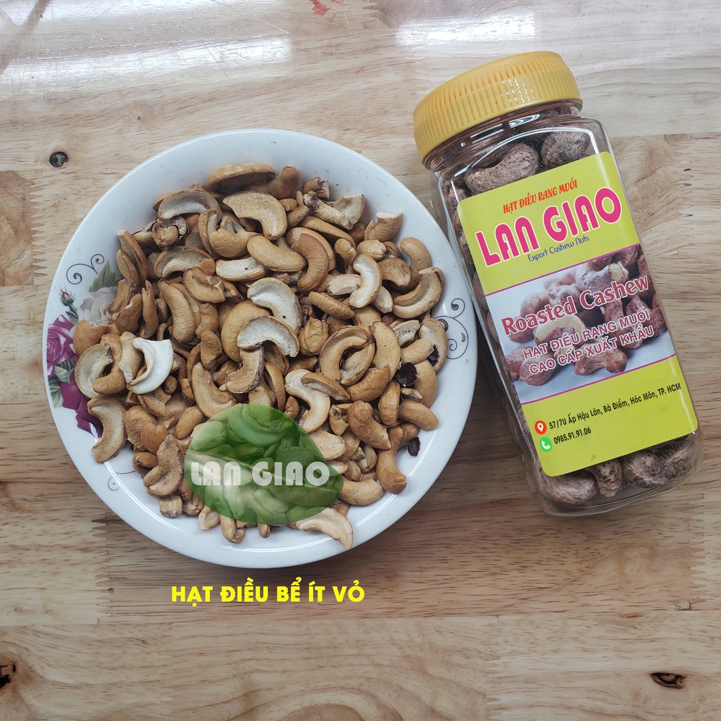 HẠT ĐIỀU BỂ ÍT VỎ RANG MUỔI CÔNG NGHỆ XUẤT KHẨU (HỘP 500gr và 250gr)