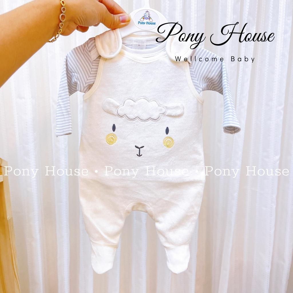 Set Yếm Băng Lông Liền Tất Kèm Body Chip Cotton Mềm, Mịn Cho Bé Trai, Bé Gái Sơ Sinh Sz NB/0-3M/3-6M