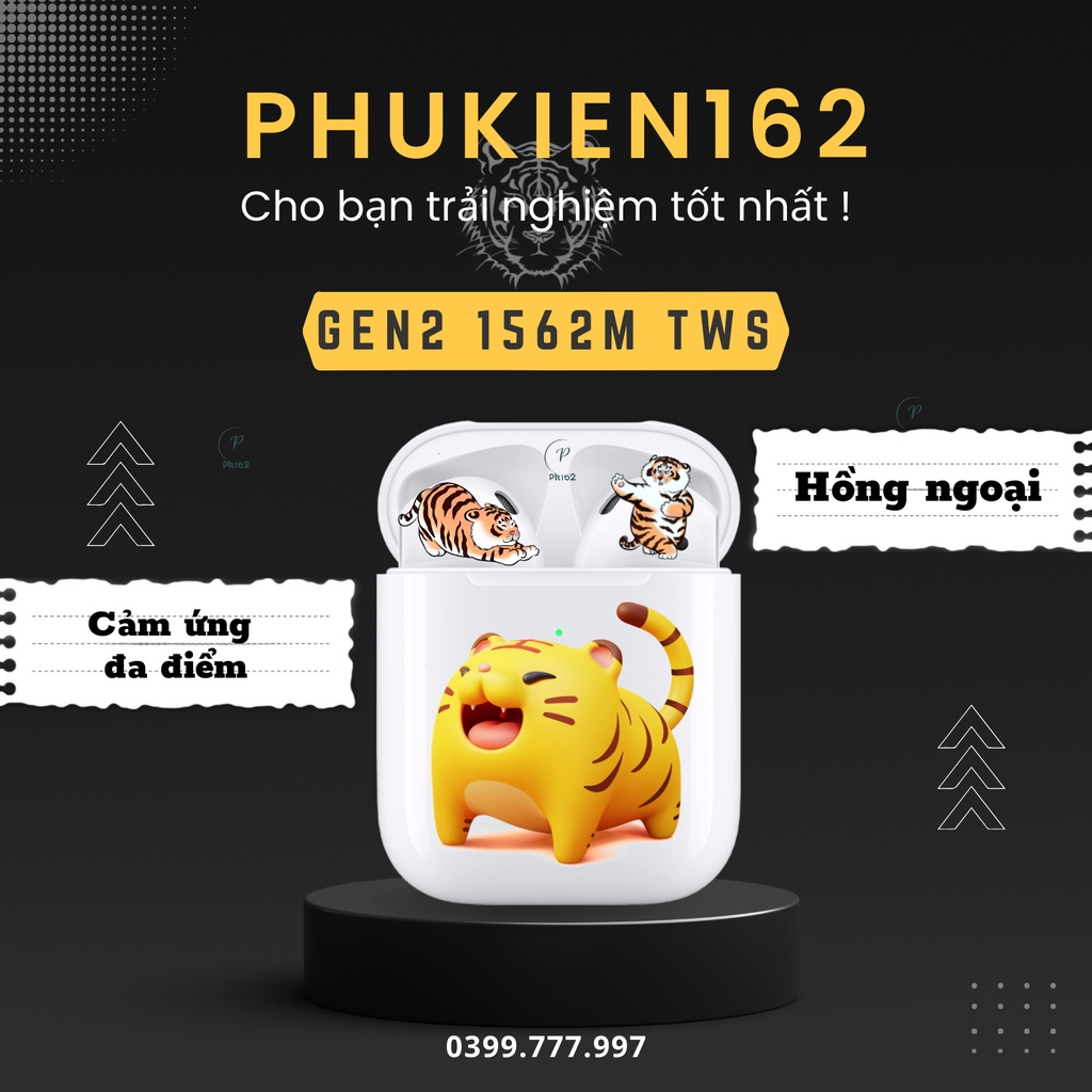 Tai nghe Bluetooth TWS Gen 2 | Âm thanh hay | Kết nối đa thiết bị | Đổi tên định vị