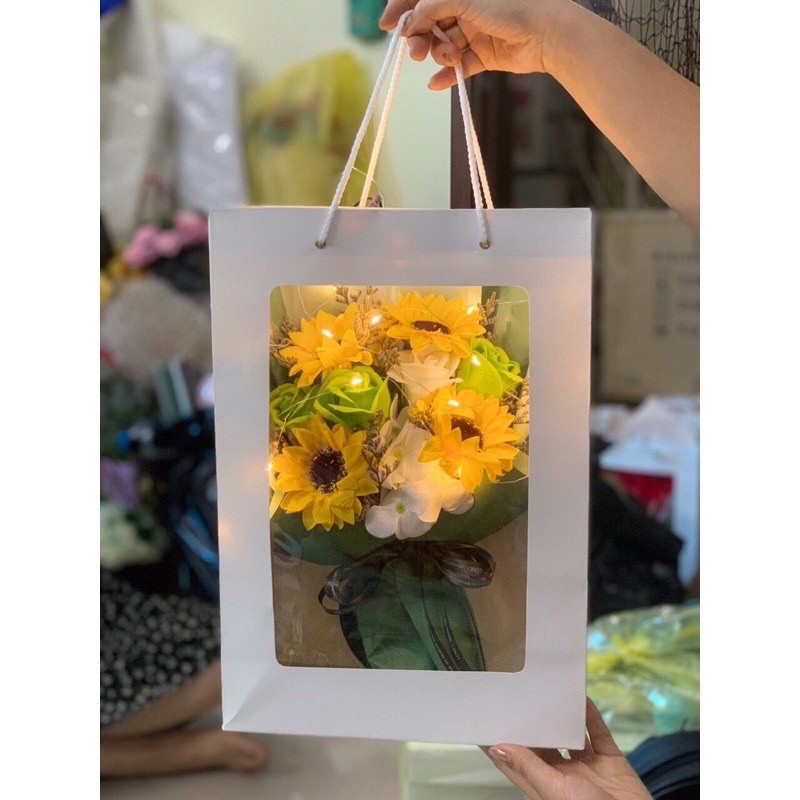 Túi đựng quà tặng mặt kính Mika sang trọng. Kích thuơc 25x35x12cm. Mua buôn inbox | BigBuy360 - bigbuy360.vn