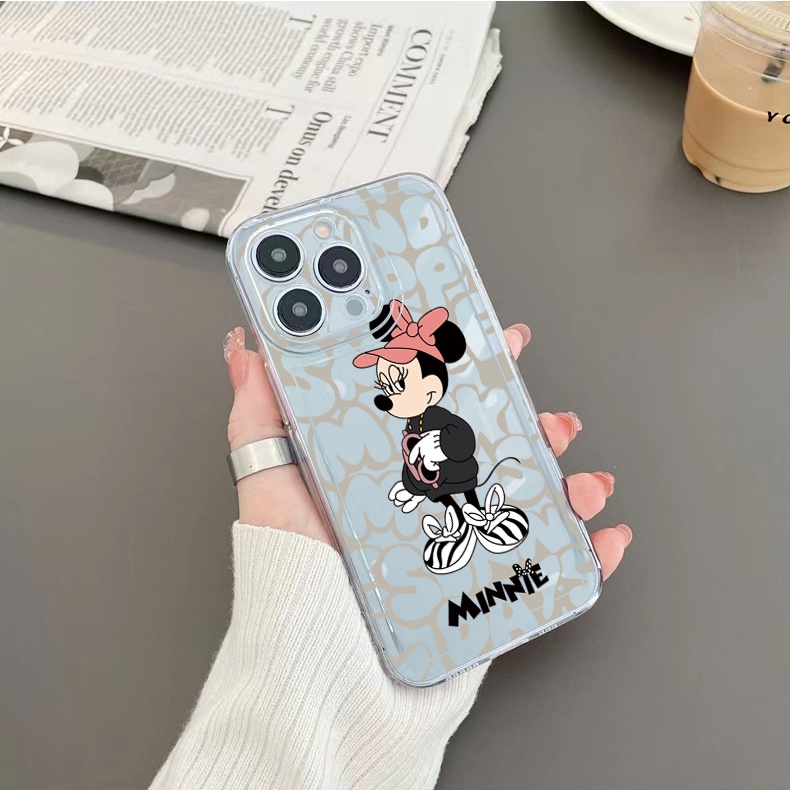 Ốp Điện Thoại TPU Gel Đệm Khí Hình Chuột Mickey Minnie Màu Trong Suốt iPhone 13 Pro Max 14 12 iPhone 11 XR 8 7 SE 2022