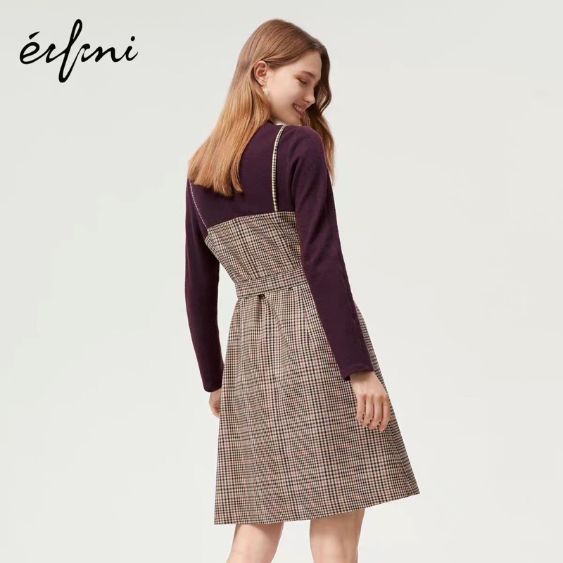 Đầm caro mix len Eifini