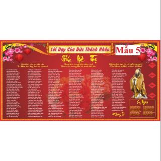 [ÉP PLASTIC] Lời Dạy Khổng Tử Mẫu 5 Khổ A3(29.7cm x42cm)