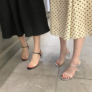 Guốc cao gót trong có quai siêu xinh (3 màu)