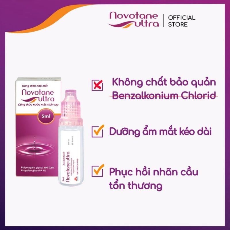 NOVOTANE ULTRA nước mắt nhân tạo hỗ trợ giữ ẩm mắt lọ 5ml