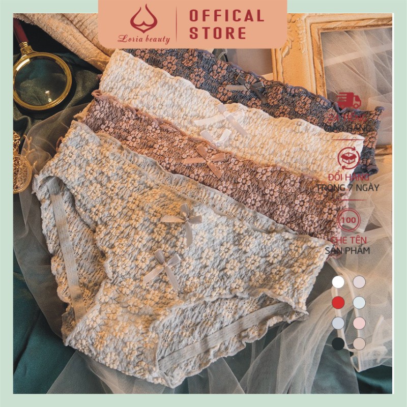 Quần Lót Cotton Thun Tăm Hoa Nổi Co Giãn 3D 538