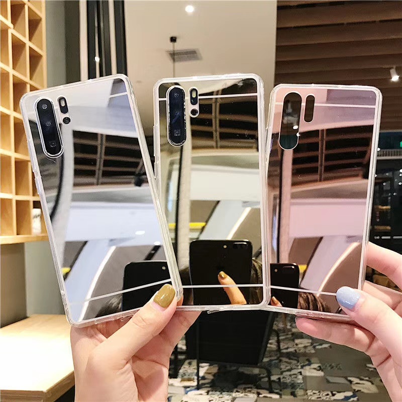 Ốp Điện Thoại Mặt Gương Cho OPPO Reno 2 2Z 3 4 Pro OPPO A54 A55 A57 A74 A91 A93 A94 2020 4G 5G F15 F17 F19 Pro