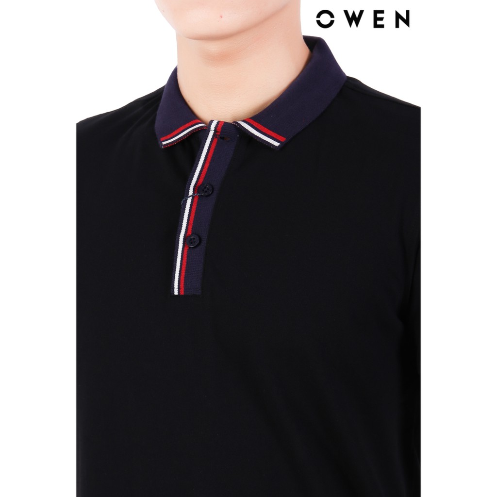 Áo polo ngắn tay OWEN Bodyfit Đen - APV91672 | BigBuy360 - bigbuy360.vn
