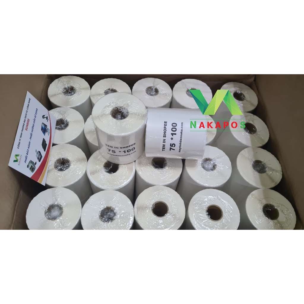 Combo 50 cuộn tem 75x100 in đơn hàng shopee, TMĐT, Logictics