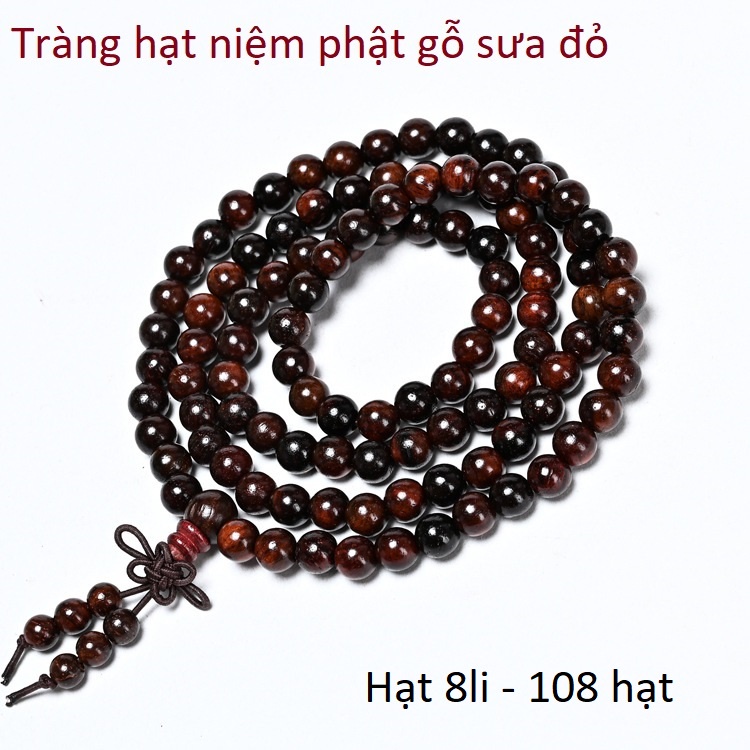 Vòng Tay Phong Thủy Gỗ Sưa Đỏ, Vân VIP thượng hạng, Mang đến tài lộc và bình an