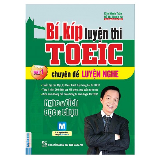 Sách - Bí kíp luyện thi TOEIC - chuyên đề LUYỆN NGHE - part 1 (nghe qua app)