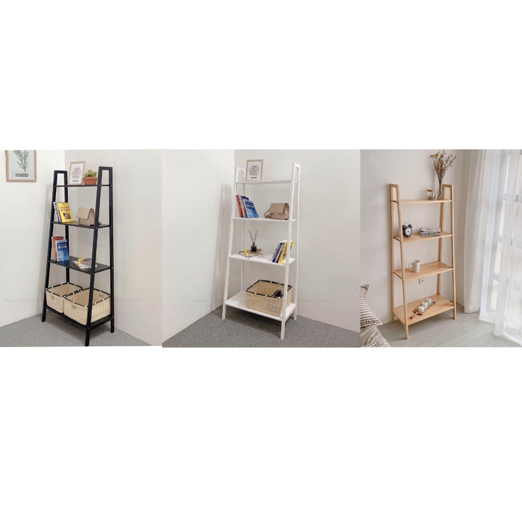 Kệ Thang 4 Tầng Gỗ Thông, Kệ Decor Nhỏ Gọn Siêu Bền - Charm'shop