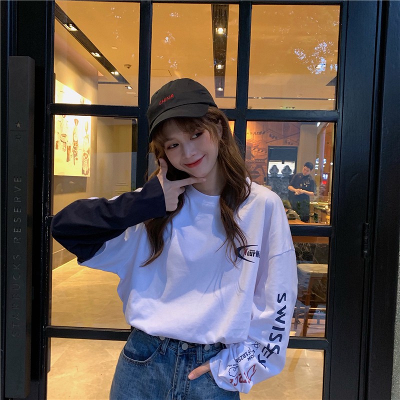 Áo nữ tay dài dáng rộng phong cách Hàn Quốc | BigBuy360 - bigbuy360.vn