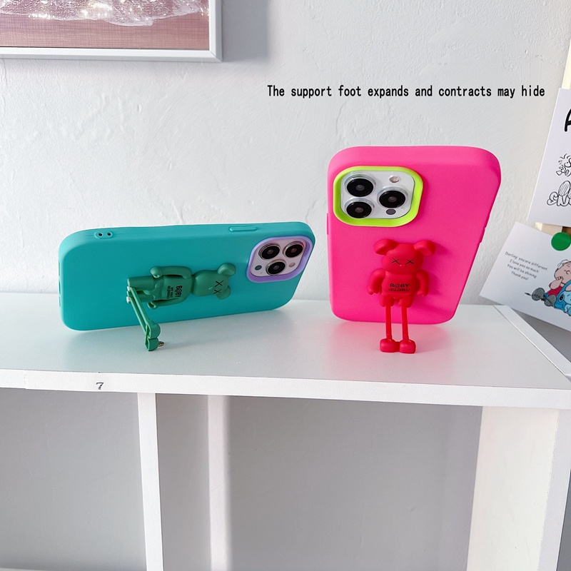 Ốp Điện Thoại Nhám Có Vòng Đỡ Hình Gấu 3 Trong 1 Cho OPPO F11 F9 Reno 7z 6 5G 5