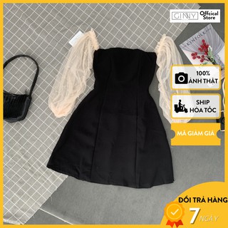 Đầm đen tay voan th08 ginny | phong cách hàn quốc | sang trọng | trẻ trung | năng động | chất vải xịn