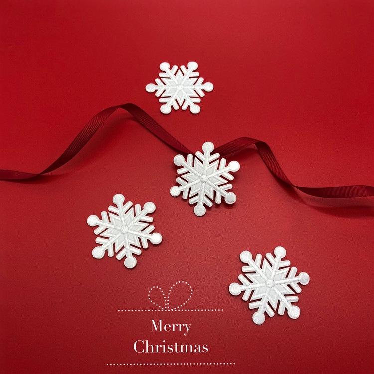 Sticker Ủi Thêu Hình Bông Tuyết Giáng Sinh Dán Lưng Áo Khoác