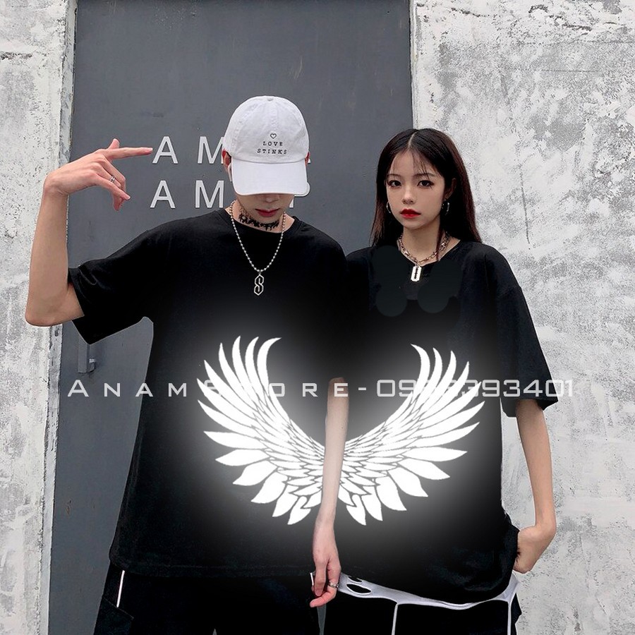 Áo thun Tay Lỡ Form Rộng Phản Quang Cánh nửa vạt áo Nam Nữ