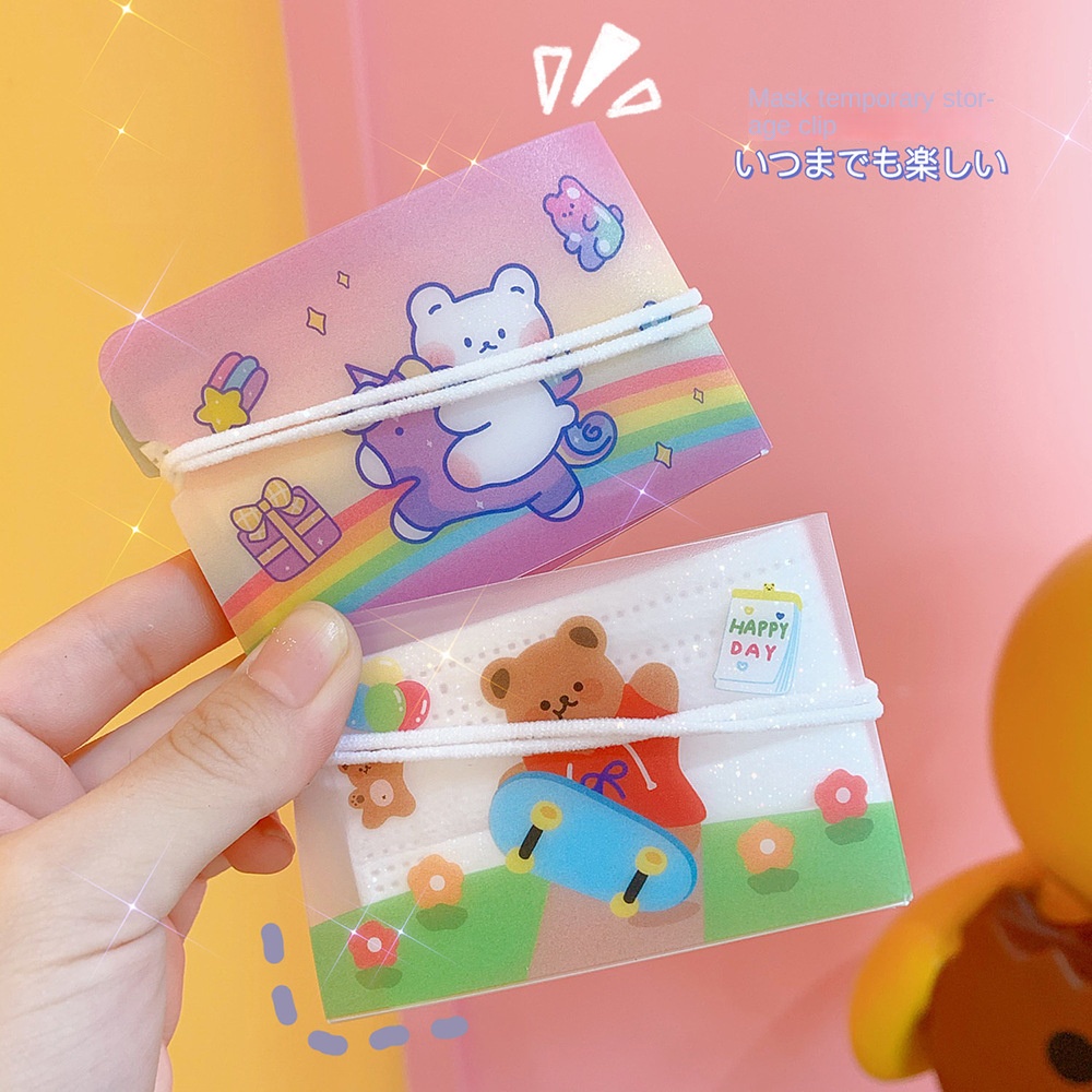 Túi Đựng Khẩu Trang Tạm Thời Chống Bụi Thiết Kế Hoạt Hình Dễ Thương Cho Nữ Sinh