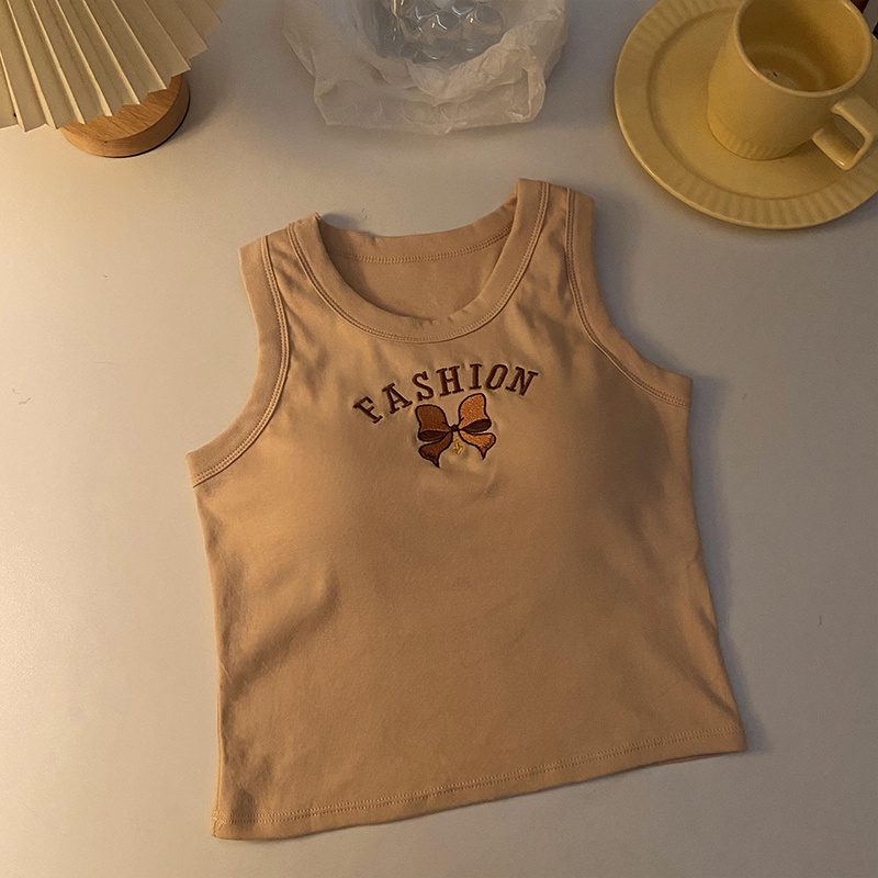 Áo Ống Thể Thao Thắt Nơ Sau Lưng Thêu Họa Tiết Thời Trang Mùa Thu Dành Cho Nữ