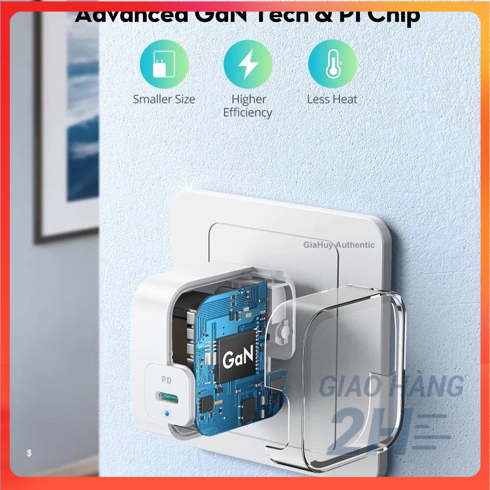 Củ sạc laptop táo Pro, Tablet táo Pro, 13 Series, Note 10, S10 RAVPOWER RP-PC112 PD 3.0 61W GaN Tech - ACSTORE
