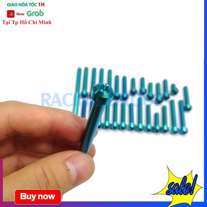 Bộ Ốc Lốc Máy GR5 Gắn Xe Máy Raider Fi 28 Con Lục Bảo Và Titan