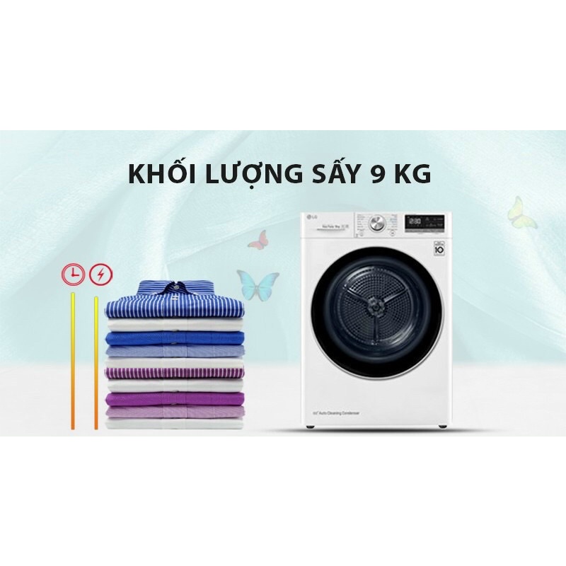 Máy sấy bơm nhiệt LG 9 Kg DVHP09W
