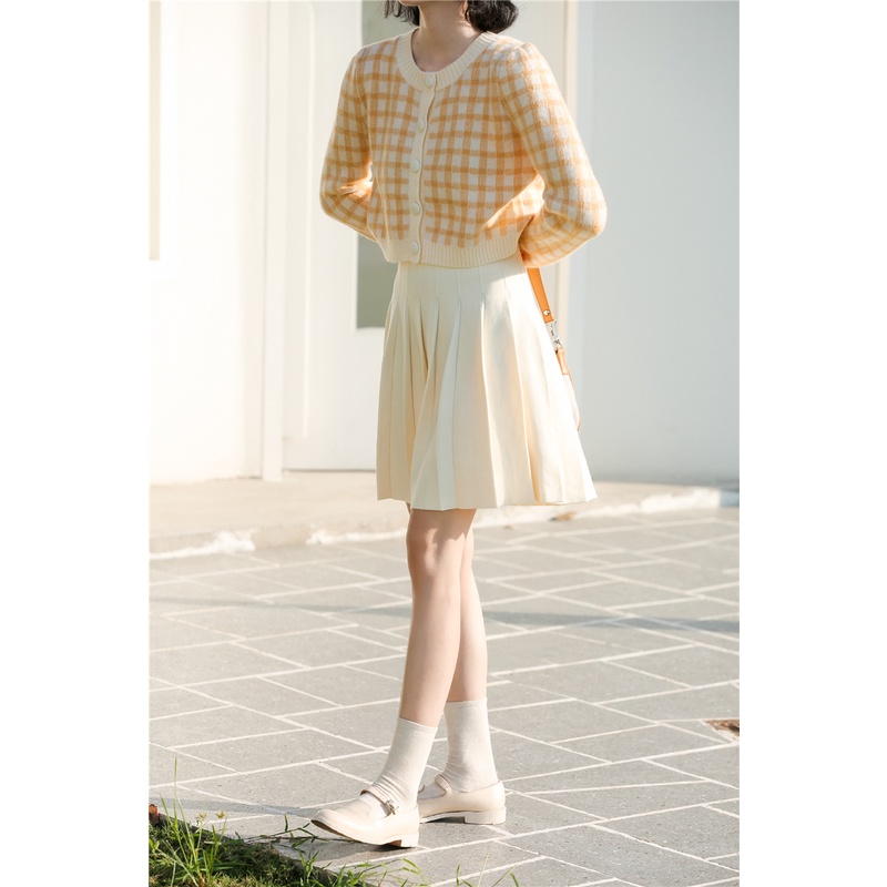 Áo khoác cardigan dệt kim tay dài cổ tròn họa tiết kẻ sọc thời trang cho nữ 46933