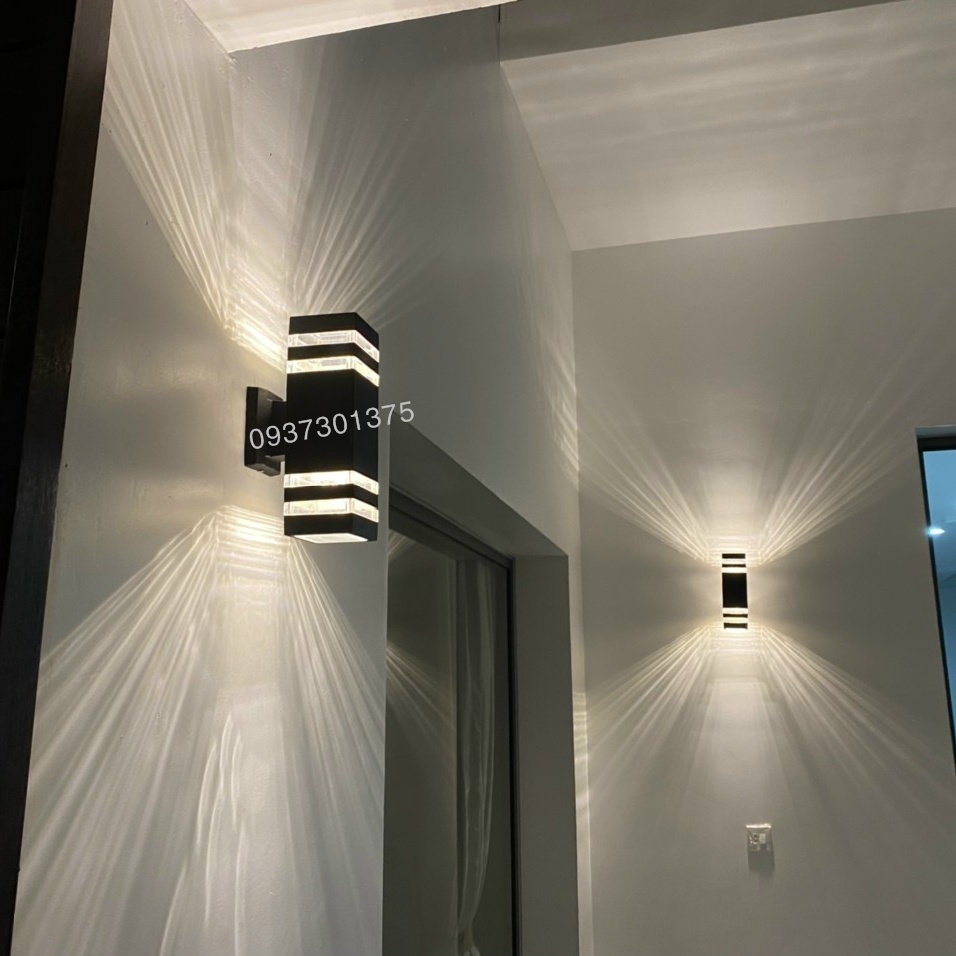 Đèn Tường Trụ Vuông 2 Đầu Ánh Sáng Led 3 Màu Trang Trí Gắn Cột Cổng,Hiên,Chống Nước IP66 Dendecor247