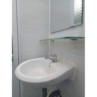 Lavabo treo tường - vòi lavabo dây cấp nước - xả lavabo