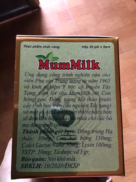 Cốm lợi sữa MumMilk đông trùng hạ thảofreeshipsữa nhiều đặc sánh dinh dưỡng cho bé-hộp 30gói
