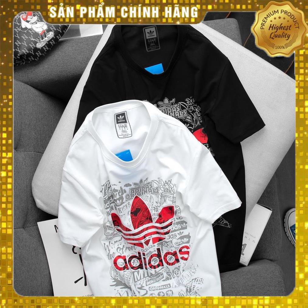 Áo Thun Adidas Nam Nữ Chính Hãng 100% Cotton Phong Cách Thể Thao, Cổ Tròn Tay Ngắn 2 Màu Trắng Đen Mã 01