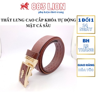 Thắt Lưng Da Bò 3 Lớp Dập Vân Cá Sấu Cao Cấp Màu Đỏ