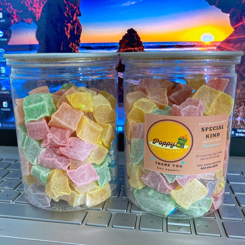 [Freeship] kẹo sữa dẻo đà lạt ( ngọt-thơm- mềm) hủ 430gr,ăn vặt poppy food siêu ngon ,siết chất lượng