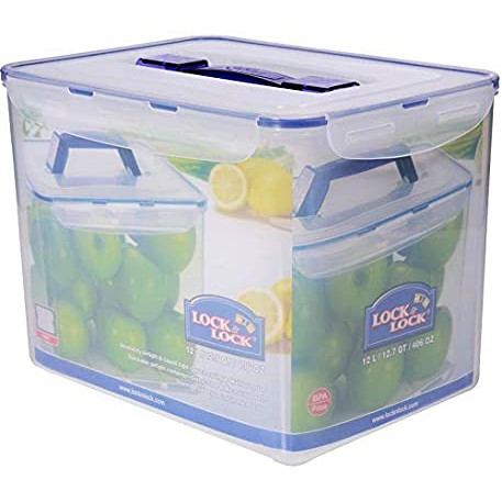 Hộp bảo quản LOCK&LOCK Classic 12L HPL889  có tay cầm (Lock&Lock Handy Rectangular Storage Container 12 Liter with Lid)